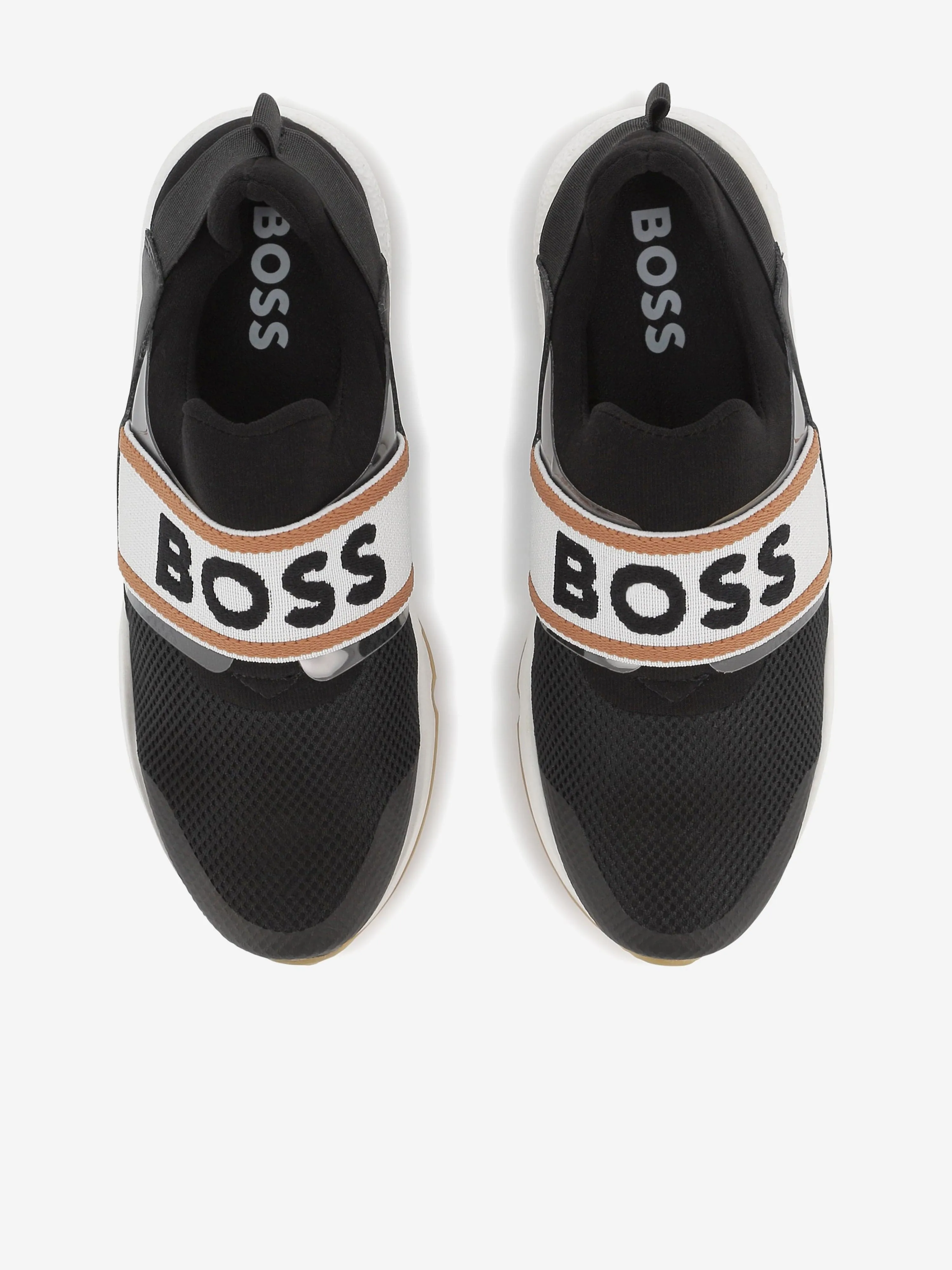BOSS Boys Logo Trainers in Black