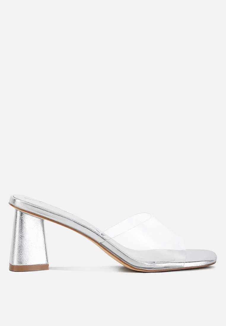 clear flirt clear strap slip on heels sandals