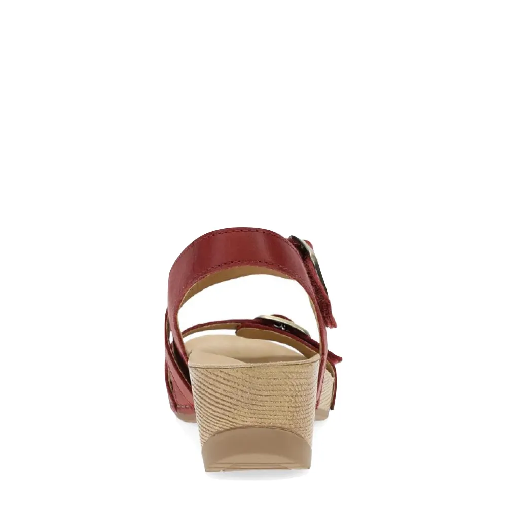 Dansko Women's Trinity Heeled Sandal in Cayenne Burnished Nubuck