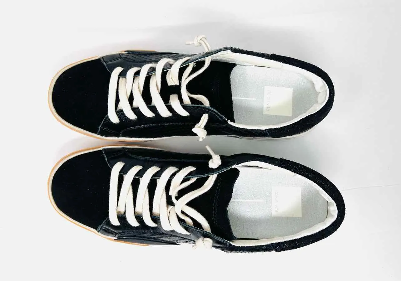 Dolce Vita Size 10 Black/Silver Reptile Leather NEW Shoes Sneakers