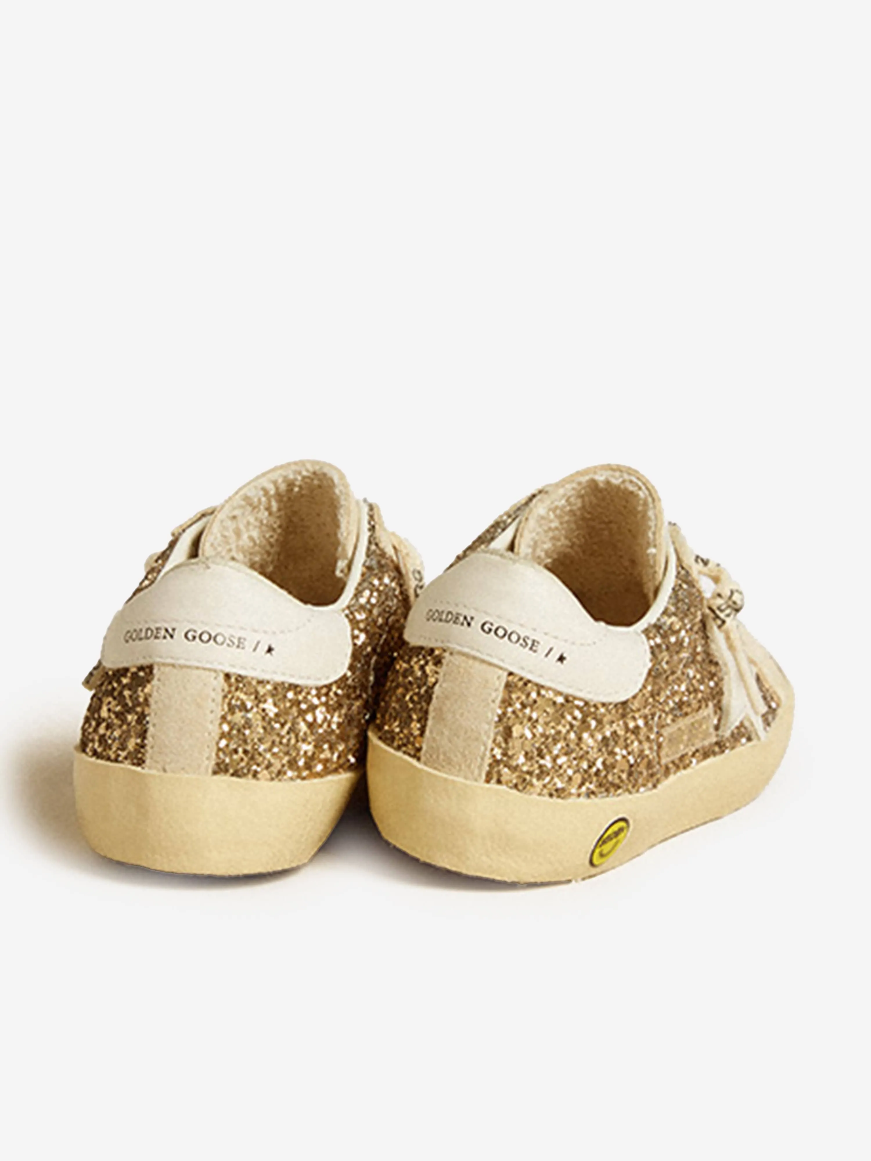 Girls Super-Star Glitter Trainers in Beige