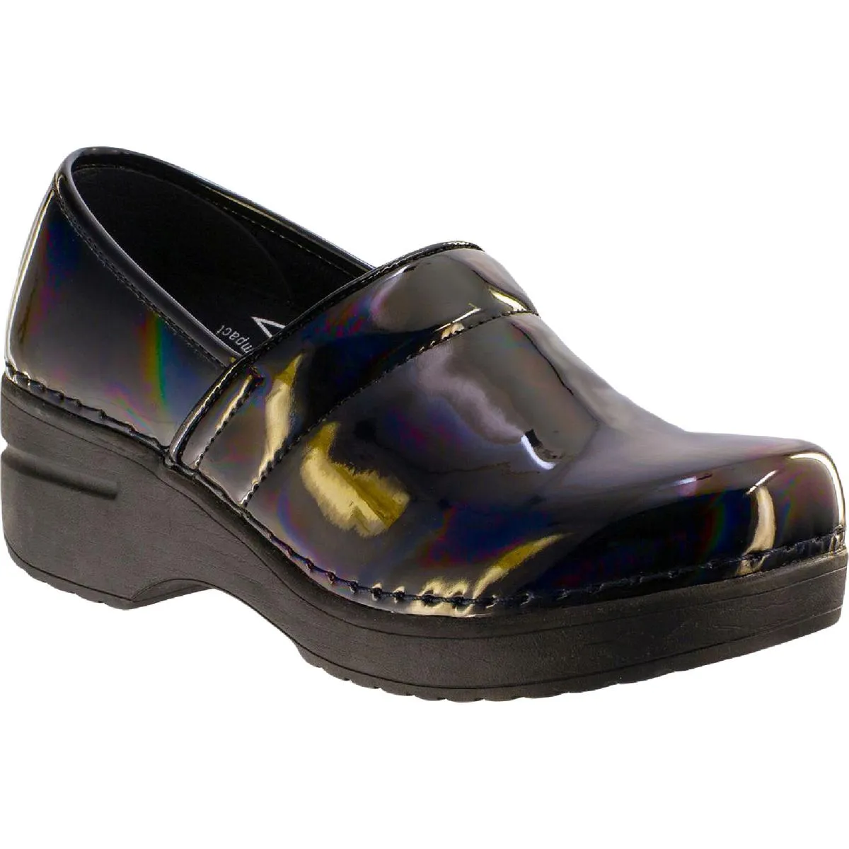 Lead Womens Patent Slip On Clogs