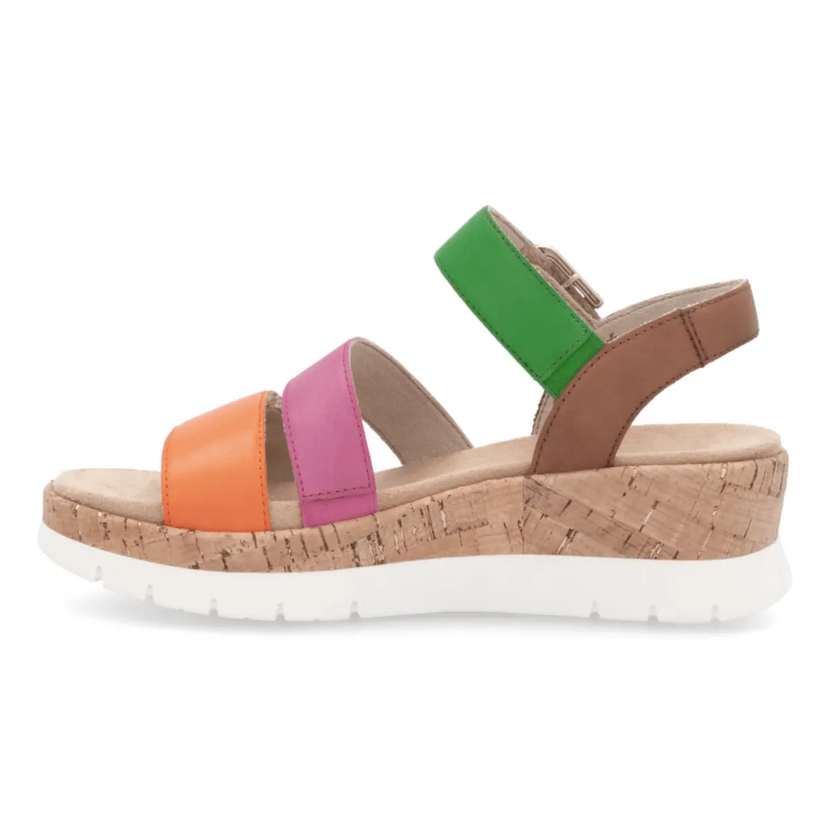 Rieker Women's D2P50-90 Gizela Aperol Orange/Fuchsia/Absynth Green/Nutmeg